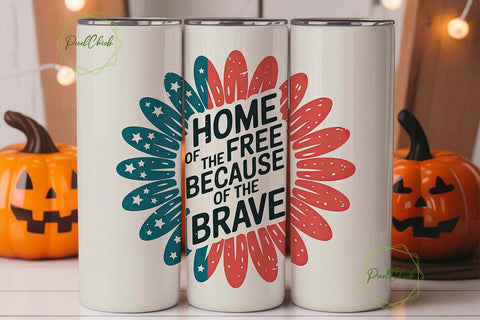 Patriotic Sunflower 20oz Tumbler Wrap Sublimation PixelChick 