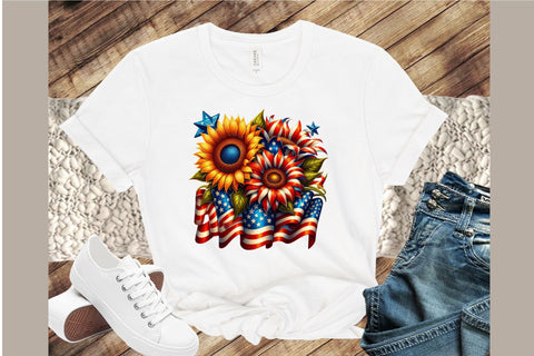 Patriotic Sunflowers Clipart Sublimation designartist 