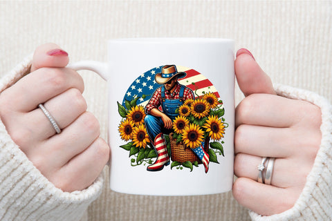 Patriotic Sunflowers Clipart Sublimation designartist 