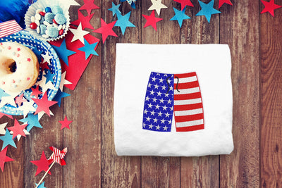 Patriotic Swim Trunks Mini Embroidery Embroidery/Applique DESIGNS Designed by Geeks 