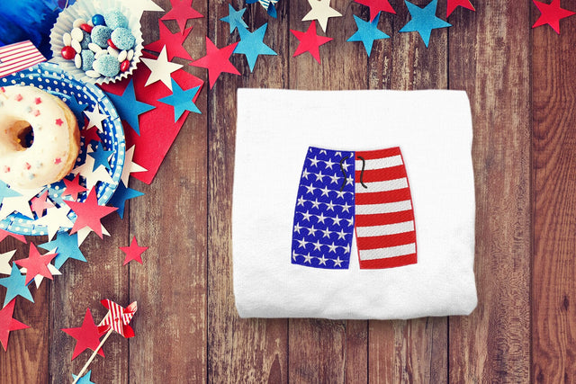 Patriotic Swim Trunks Mini Embroidery Embroidery/Applique DESIGNS Designed by Geeks 