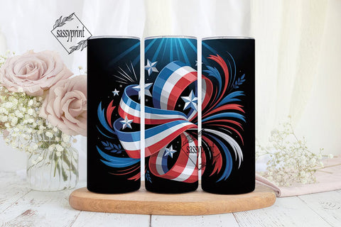 Patriotic Swirls 20oz Tumbler Wrap Sublimation sassyprint 