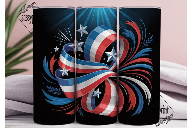 Patriotic Swirls 20oz Tumbler Wrap Sublimation sassyprint 