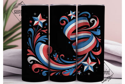 Patriotic Swirls 20oz Tumbler Wrap Sublimation sassyprint 