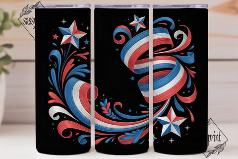 Patriotic Swirls 20oz Tumbler Wrap Sublimation sassyprint 