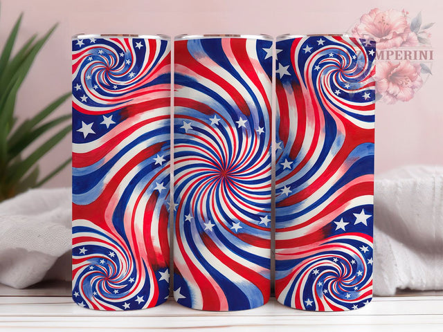 Patriotic Tie-Dye 20oz Tumbler, American Symbolism, 4th of July, Psychedelic Art, Vibrant Design, Skinny Tumbler, Sublimation PNG Sublimation Li Zamperini 