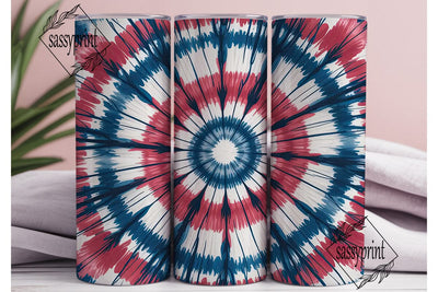Patriotic Tie Dye Radial 20oz Tumbler Sublimation sassyprint 