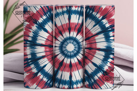 Patriotic Tie Dye Radial 20oz Tumbler Sublimation sassyprint 