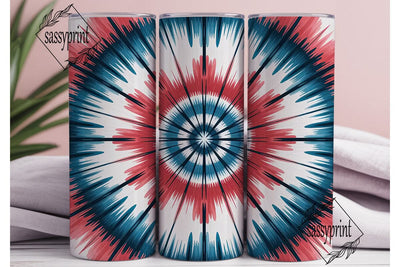 Patriotic Tie Dye Radial 20oz Tumbler Sublimation sassyprint 