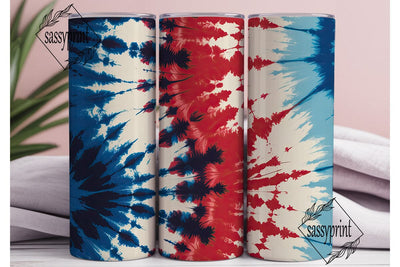 Patriotic Tie Dye Sunburst Tumbler Wrap Sublimation sassyprint 