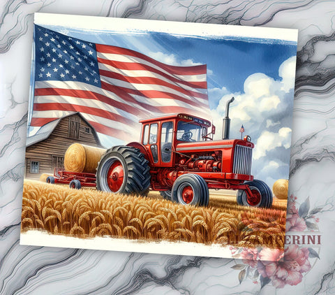 Patriotic Tractor 20 oz Skinny Tumbler Sublimation Design, Straight & Tapered Tumbler Png, Farming America Country Western Tumbler Png, Digital Download PNG Sublimation Li Zamperini 