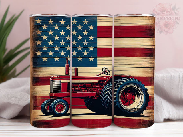 Patriotic Tractor 20oz Tumbler Wrap PNG, America Farm Tractor Tumbler Png, Straight & Tapered Tumbler Wrap, Instant Digital Download Sublimation Li Zamperini 
