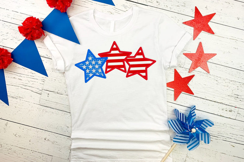 Patriotic Trio of Stars Applique Embroidery Embroidery/Applique DESIGNS Designed by Geeks 