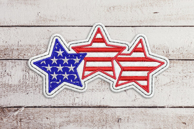 Patriotic Trio of Stars ITH Feltie Applique Embroidery Embroidery/Applique DESIGNS Designed by Geeks 