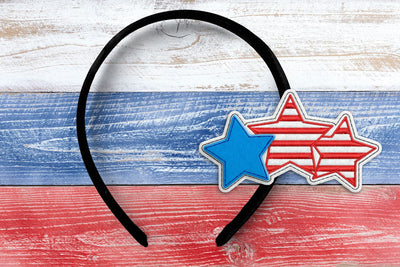 Patriotic Trio of Stars ITH Headband Slider Applique Embroidery Embroidery/Applique DESIGNS Designed by Geeks 