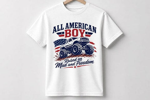 Patriotic Truck PNG All American Boy Monster Truck Digital Download SVG BillahCrafts 