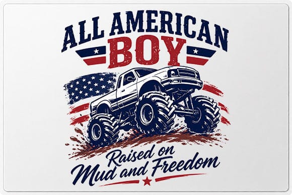 Patriotic Truck PNG All American Boy Monster Truck Digital Download SVG BillahCrafts 