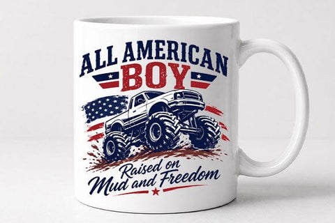 Patriotic Truck PNG All American Boy Monster Truck Digital Download SVG BillahCrafts 