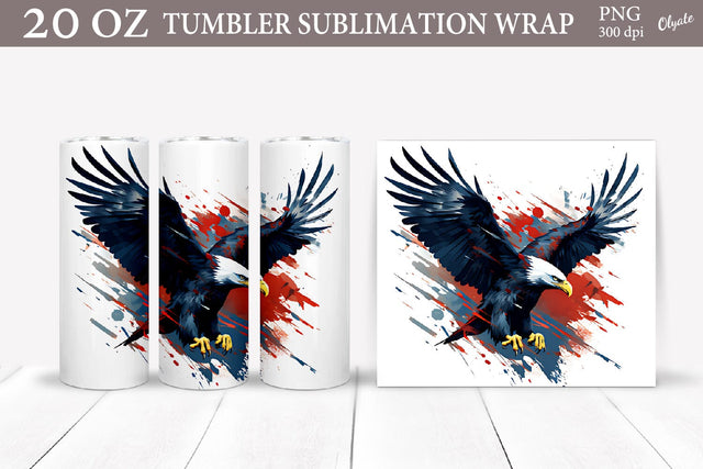 Patriotic Tumbler PNG. Eagle Sublimation Tumbler SVG Olga Terlyanskaya 