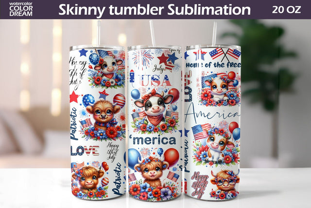 Patriotic Tumbler Wrap | 4th of July Tumbler Seamless Sublimation WatercolorColorDream 