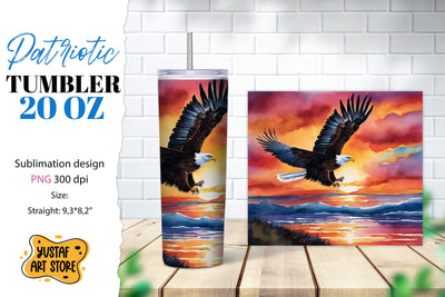 Patriotic tumbler wrap. American eagle sublimation Sublimation Yustaf Art Store 