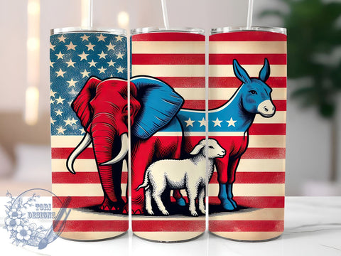 Patriotic Tumbler Wrap, Animal Design Tumbler, 20oz Sublimation Wrap, Faith-Based Drinkware, Christian Gifts, Hope Is In The Lamb, Unique Tumbler Design Sublimation ToriDesigns 