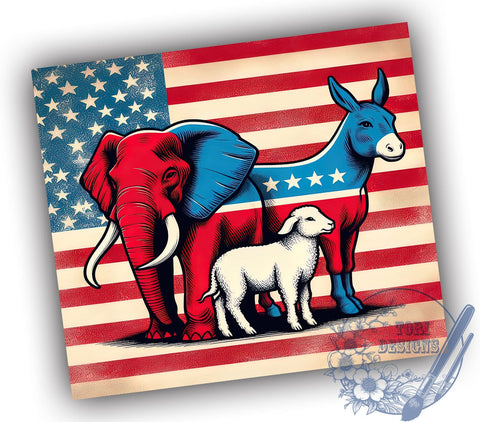 Patriotic Tumbler Wrap, Animal Design Tumbler, 20oz Sublimation Wrap, Faith-Based Drinkware, Christian Gifts, Hope Is In The Lamb, Unique Tumbler Design Sublimation ToriDesigns 