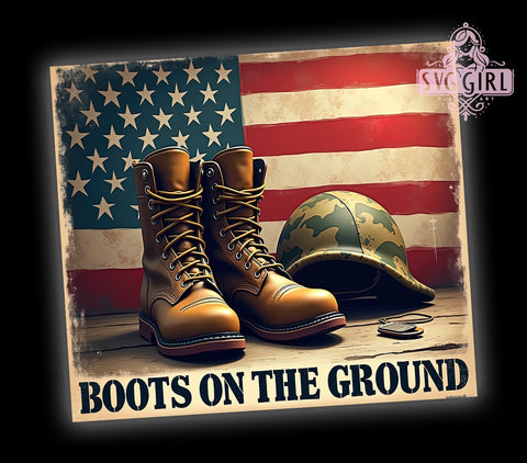 Patriotic Tumbler Wrap, Military Appreciation Gift, Boots On the Ground PNG, 20oz Flag Design, Veteran Gift Ideas, USA Flag Tumbler, Army Boots Design, Sublimation Tumbler Wrap Sublimation SvggirlplusArt 