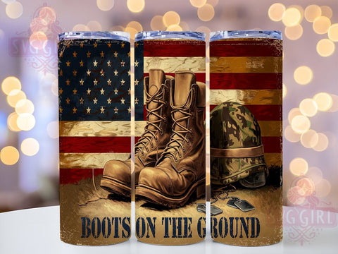 Patriotic Tumbler Wrap, Military Appreciation Gift, Boots On the Ground PNG, 20oz Flag Design, Veteran Gift Ideas, USA Flag Tumbler, Army Boots Design, Sublimation Tumbler Wrap Sublimation SvggirlplusArt 