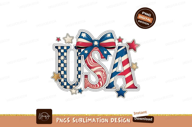 Patriotic U S A bow stars america Sublimation Designangry 