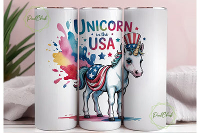 Patriotic Unicorn Tumbler Wrap Sublimation PixelChick 