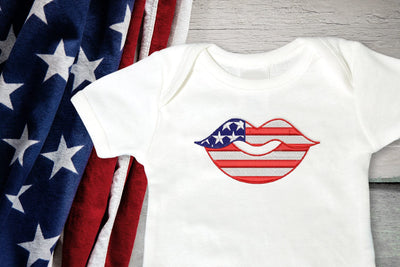 Patriotic US Flag Lips Mini Embroidery Embroidery/Applique DESIGNS Designed by Geeks 