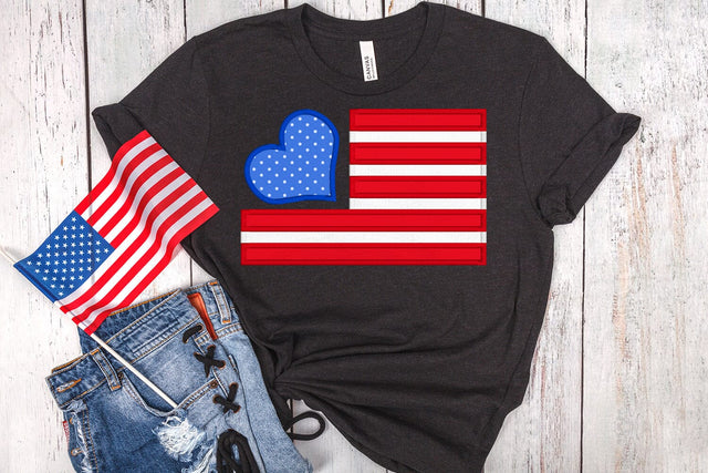 Patriotic US Flag Love Applique Embroidery Embroidery/Applique DESIGNS Designed by Geeks 