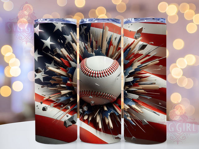 Patriotic USA Baseball Tumbler Wrap, Patriotic Sports Cup, American Flag Tumbler Design, 20oz Baseball Gift, USA Baseball Tumbler, Sports Fan Sublimation Wrap, Team USA Baseball Cup Sublimation SvggirlplusArt 