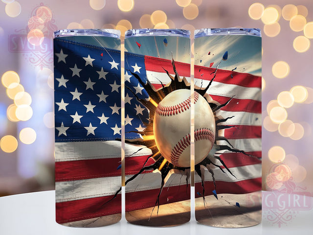 Patriotic USA Baseball Tumbler Wrap, Patriotic Sports Cup, American Flag Tumbler Design, 20oz Baseball Gift, USA Baseball Tumbler, Sports Fan Sublimation Wrap, Team USA Baseball Cup Sublimation SvggirlplusArt 