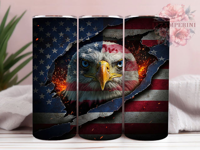 Patriotic USA Flag 20oz Eagle Tumbler Gift, USA Flag Tumbler, Eagle Tumbler, American Pride Tumbler, 20oz Sublimation Wrap, Fourth Of July Tumbler, Veterans Gift Sublimation Li Zamperini 