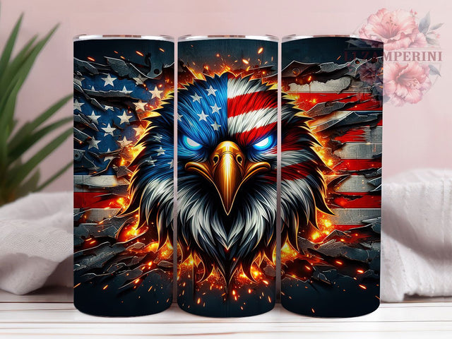 Patriotic USA Flag 20oz Eagle Tumbler Gift, USA Flag Tumbler, Eagle Tumbler, American Pride Tumbler, 20oz Sublimation Wrap, Fourth Of July Tumbler, Veterans Gift Sublimation Li Zamperini 