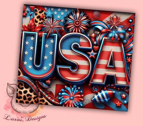Patriotic USA Flag 20oz Tumbler Png, Straight & Tapered Tumbler Png, 4th Of July Tumbler Png, Digital Download PNG Sublimation Lara' s Designs 