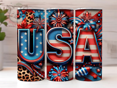Patriotic USA Flag 20oz Tumbler Png, Straight & Tapered Tumbler Png, 4th Of July Tumbler Png, Digital Download PNG Sublimation Lara' s Designs 