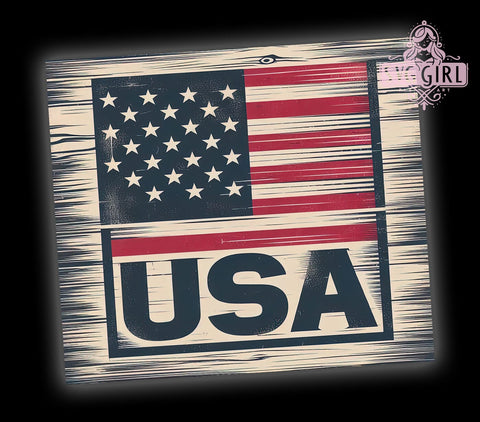 Patriotic USA Flag 20oz Tumbler Wrap Sublimation Design, Straight Tapered Tumbler Wrap, 4th of July Tumbler Png, Instant Digital Download Sublimation SvggirlplusArt 