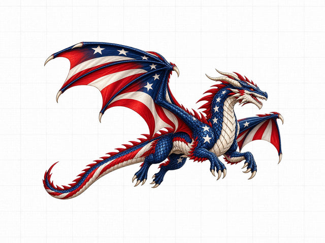 Patriotic USA Flag Dragon PNG SVG artprintfile 