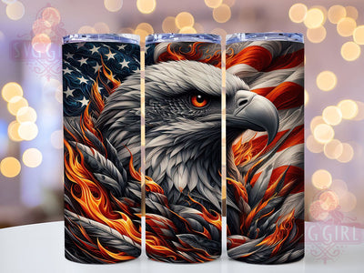 Patriotic USA Flag Eagle 20oz Tumbler, American Flag, 20oz Wrap, Sublimation Design, USA Pride, Freedom Style, PNG File Sublimation SvggirlplusArt 