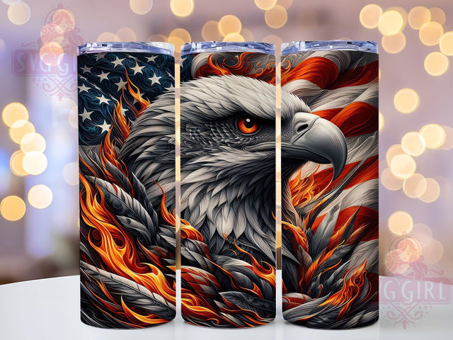 Patriotic USA Flag Eagle 20oz Tumbler, American Flag, 20oz Wrap, Sublimation Design, USA Pride, Freedom Style, PNG File Sublimation SvggirlplusArt 