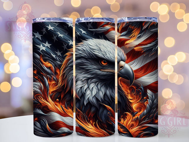 Patriotic USA Flag Eagle 20oz Tumbler, American Flag, 20oz Wrap, Sublimation Design, USA Pride, Freedom Style, PNG File Sublimation SvggirlplusArt 