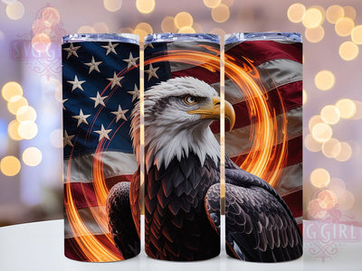 Patriotic USA Flag Eagle 20oz Tumbler, American Flag, 20oz Wrap, Sublimation Design, USA Pride, Freedom Style, PNG File Sublimation SvggirlplusArt 