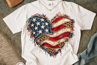 Patriotic USA Flag Heart Sublimation PNG SVG DesignDestine 