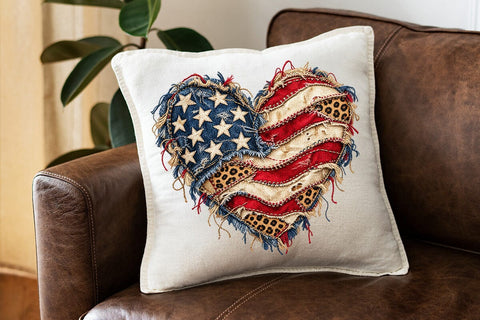 Patriotic USA Flag Heart Sublimation PNG SVG DesignDestine 