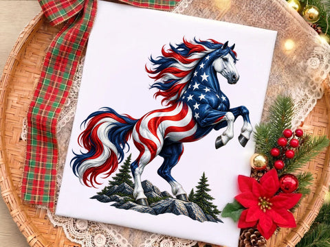 Patriotic USA Flag Horse PNG SVG artprintfile 