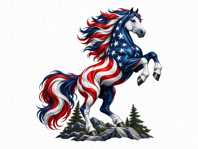 Patriotic USA Flag Horse PNG SVG artprintfile 