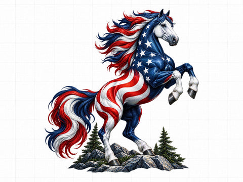 Patriotic USA Flag Horse PNG SVG artprintfile 